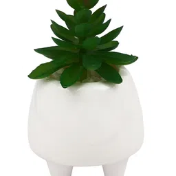 TAYHAA White 1 Pieces Succulent Artificial Plant With Pot image 4