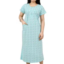 MIAVII CREATION Women Floral Printed Midi Regular Nightdress-image-66