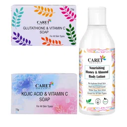 CARET ORGANIC Set Of 3 Glutathione & Kojic Acid Soap- 75 g Each & Body Lotion- 250 ml-picture-29