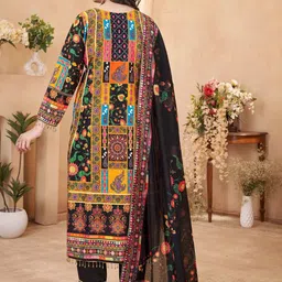 BAESD Women Ethnic Motifs Printed A-Line Kurta with Trousers & Dupatta image 5