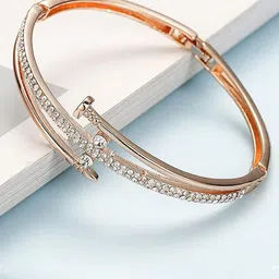 WATCHSTAR Women Antique Rose Gold-Plated Cuff Bracelet-picture-15