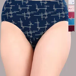 SOIE Women Pack Of 6 Assorted High Rise Printed Stretch Cotton Hipster Panty-picture-35