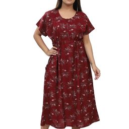 NIGHTFAB Women's Stylish Short Nighty Dress |Maternity Midi-picture-44