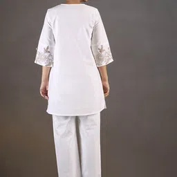 Anouk Pure Cotton Embroidered Top With Trouser Co-Ords image 4