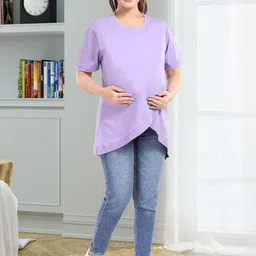 MomsBae Solid Maternity Cotton Wrap Top-picture-10