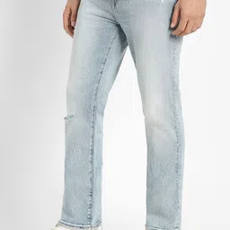 AMERICAN EAGLE OUTFITTERS Men Slim Fit Mid-Rise Mildly Distressed Light Fade Jeans image 4