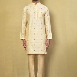 Arihant Rai Sinha Men Floral Printed Cotton Kurta with Pyjama-picture-34