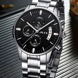 ALIX Men Dial & Stainless Steel Bracelet Style Straps Analogue Chronograph Watch AL2309 SB image 2