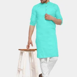 ANUJ FASHION Men Blue Solid Kurta-picture-26