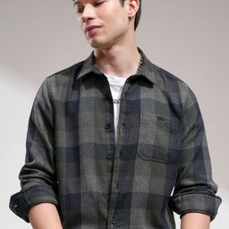 HIGHLANDER Men Slim Fit Checked Casual Shirt-picture-23