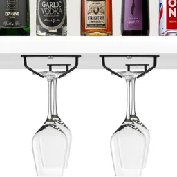 mbcare 2-Black Steel Glass Holder, Wine Rack, Stemware Holder image 2