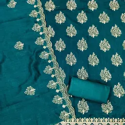 Panzora Floral Embroidered Unstitched Dress Material image 2