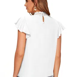 SZN Floral Embroidered Flutter Sleeve Top image 3