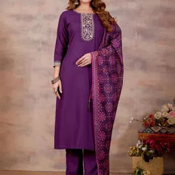 Women Basket Ethnic Motifs Embroidered Thread Work Kurta with Trousers & With Dupatta-picture-35