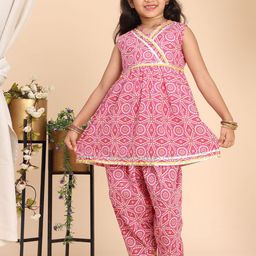 Cutiekins Girls Printed Regular Gotta Patti Kurta with Dhoti Pants-picture-14