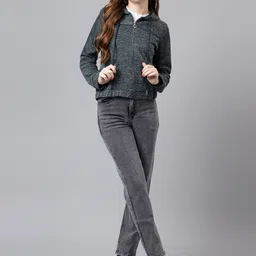 Latin Quarters Abstract Printed Hooded Lightweight Tailored Jacket image 5