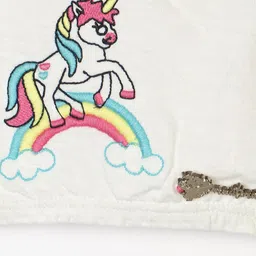 Nauti Nati Girls Unicorn Embroidered One Shoulder Top Printed Skirt With Bow Detailing image 2