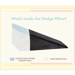 The White Willow Black Cooling Gel Infused Memory Foam Bed Wedge Pillow image 2