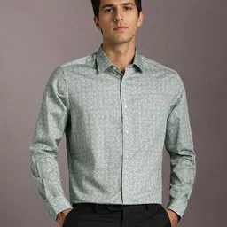 Louis Philippe Men Geometric Printed Spread Collar Pure Cotton Formal Shirt-picture-43