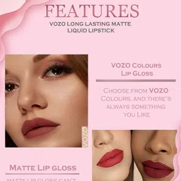 VOZO Set of 4 Vibrant Matte Liquid Lipstick - 4 ml Each - 104 - 105 - 106 - 204 image 5