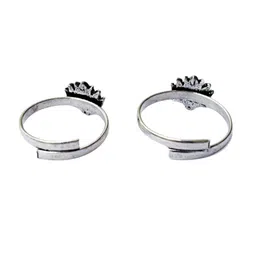 UnfoldSelf 2-Pcs Silver-Plated Oxidised ToeRings image 4
