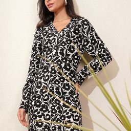 Tokyo Talkies Floral Print A-Line Dress-picture-34