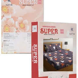 KLOTTHE 300 TC Fitted Geometric King Bedsheet with 2 Pillow Covers image 4