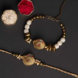 flipkart smartbuy Bhaiya Bhabhi D1160_FSB Assorted Bracelet, Chawal Roli Pack, RakhiSet image 2