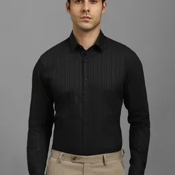 Louis Philippe Men Slim Fit Grid Tattersall Checks Opaque Striped Casual Shirt-picture-11