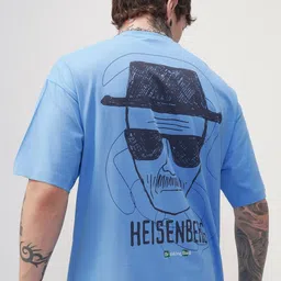 HIGHLANDER Graphic Printed Breaking Bad Round Neck Cotton Oversized T-shirt-image-8