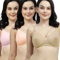 SHYAM SONS FLAIR Women Pack Of 3 Solid Full Coverage Non-Wired Bra image 2