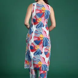 Indo Era Printed Sleeveless Pure Cotton Tunic With Trouser image 2