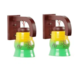Somil Premium Designer Glass Wall / Night Lamp Elegant & Stylish Dcor Accent for Modern Interiors, color- Green, Yellow, Size:- 19 X 31.5 X 29.5 CM-image-45