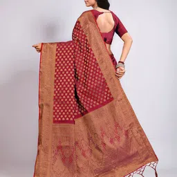 Anouk Rustic Paisley Woven Design Zari Banarasi Saree image 5