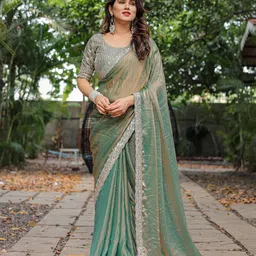 Ambuja International Embellished Embroidered Pure Chiffon Saree-image-81