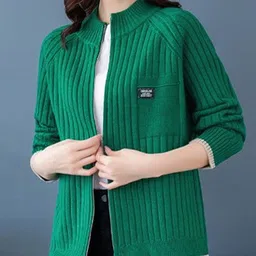 StyleCast Ribbed Full Sleeves Zip Detail Cardigan-picture-17