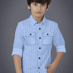 BAESD Boys Modern Opaque Striped Casual Shirt-picture-47