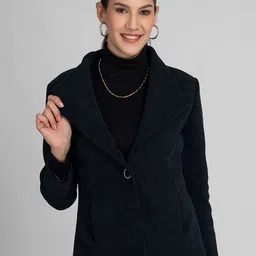LURE URBAN Women Self-Design Notched Lapel Single-Breasted Winter Overcoat-image-18