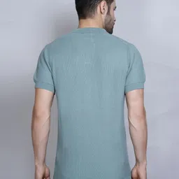 PULAKIN Self Design Polo Collar Pure Cotton T-shirt image 4