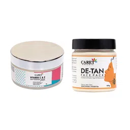 CARET ORGANIC Set Of 2 Vitamin C, E Daily Radiance Cream- 50g & De-Tan Face Pack-100g image 1