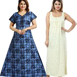 Inner Beats Pack Of 2 Cotton Blend Nightdress-picture-40
