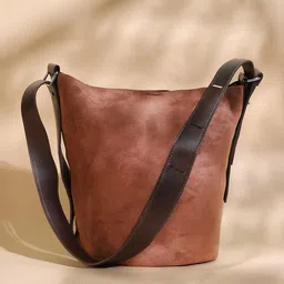 HAUTE SAUCE by Campus Sutra Suede Structured Tote Bag-picture-12