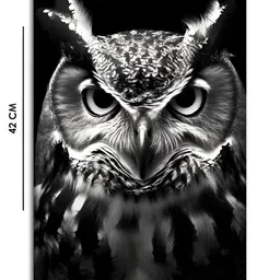 Craftnest creations Black Single Piece Canvas Birds and Animals Wall Paintings image 2