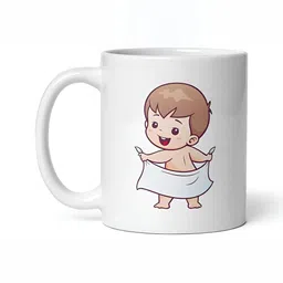 Mr UVD White & Brown Graphic Printed Ceramic Glossy Mug 350 ml image 4