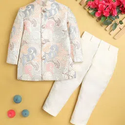 Jeetethnics Boys Floral Embroidered Regular Kurta with Trousers image 1