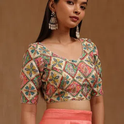 Soch Ethnic Motif Printed with Embroidered Padded Blouse With Sequins image 5