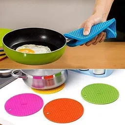 tp incorp Hotmat_Multicolor_S_Pack4_BLRN Silicone Trivet image 1