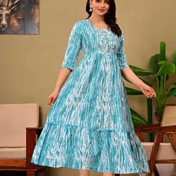 shree shyam textile Printed Viscose Rayon Stitched Anarkali Gown image 3