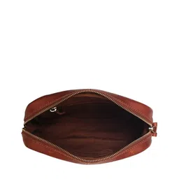 PELLE LUXUR Unisex Rust Messenger Bag image 3
