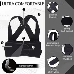 afcycare Back Straightener Support Belt Adjustable Posture Corrector for Men & Women Back / Lumbar Support image 2